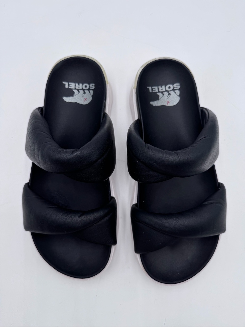 SOREL Women's Black Cushioned Slide Sandals